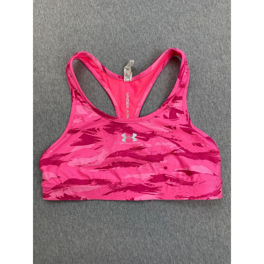 Under Armour Sport Bra Womens Medium Pink Stretch Heatgear Compression